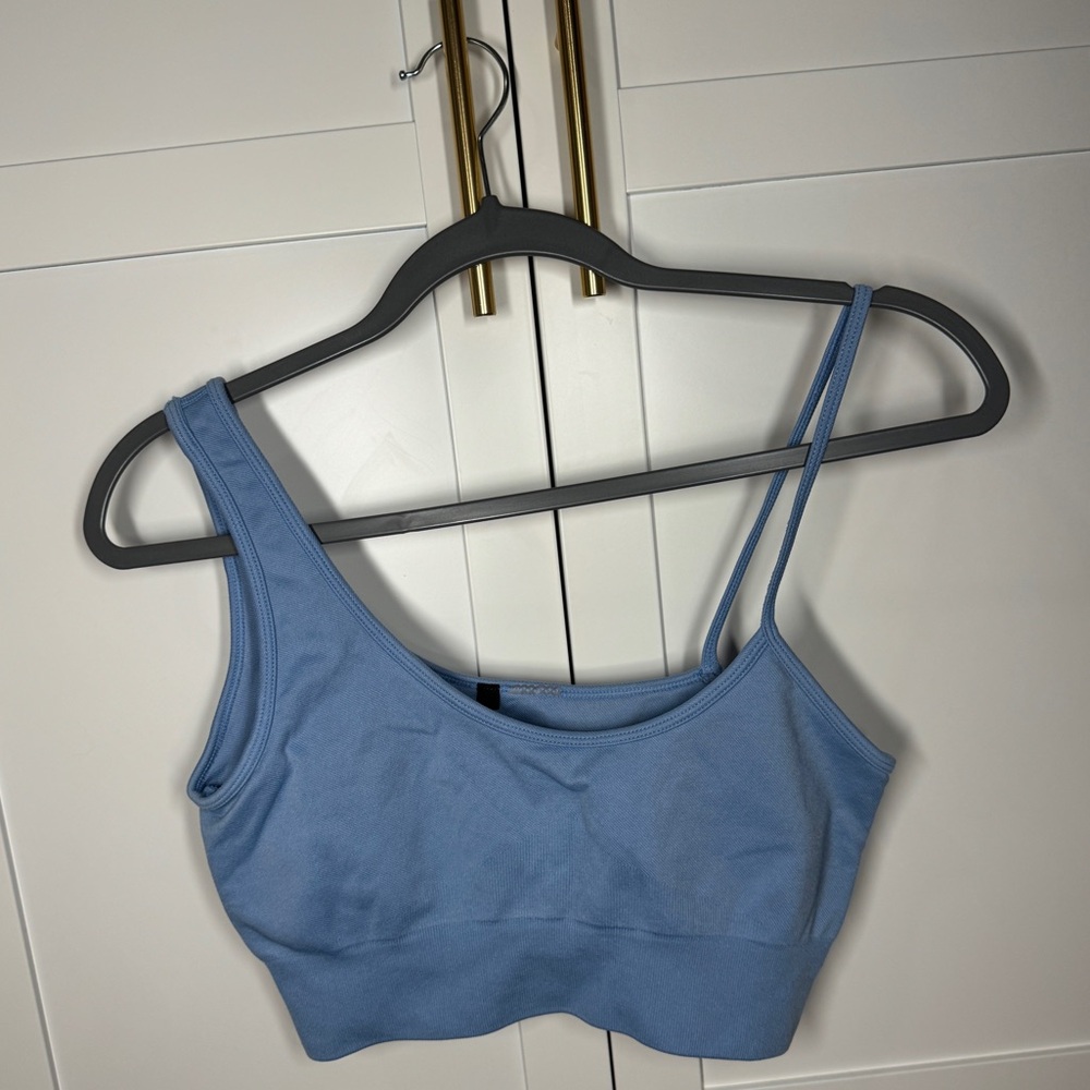 Cute Bo & Tee strappy sports bra baby blue